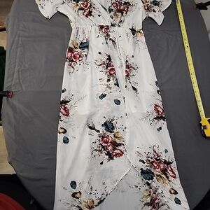 Rosegal White Floral Maxi Dress